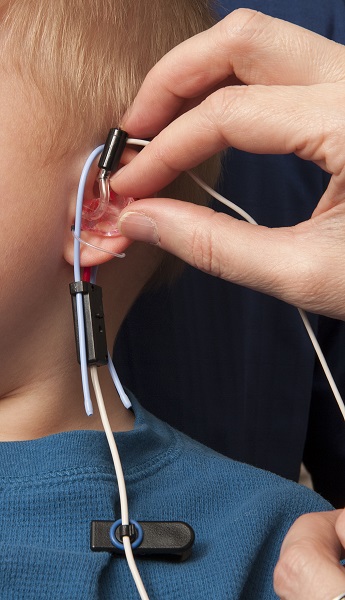 Probe microphone testing on toddler